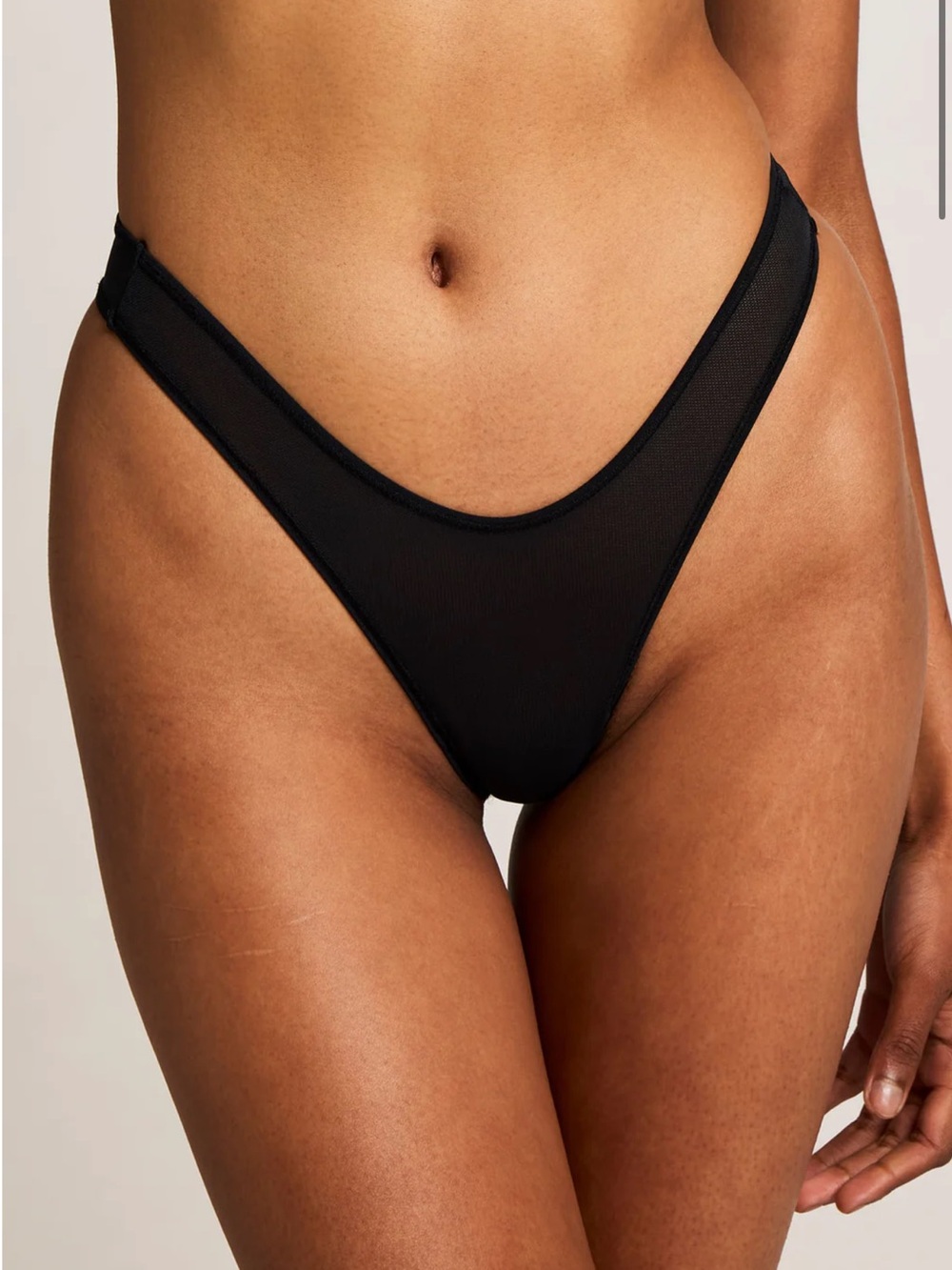 Negative Underwear Sieve Dipped Thong in Black